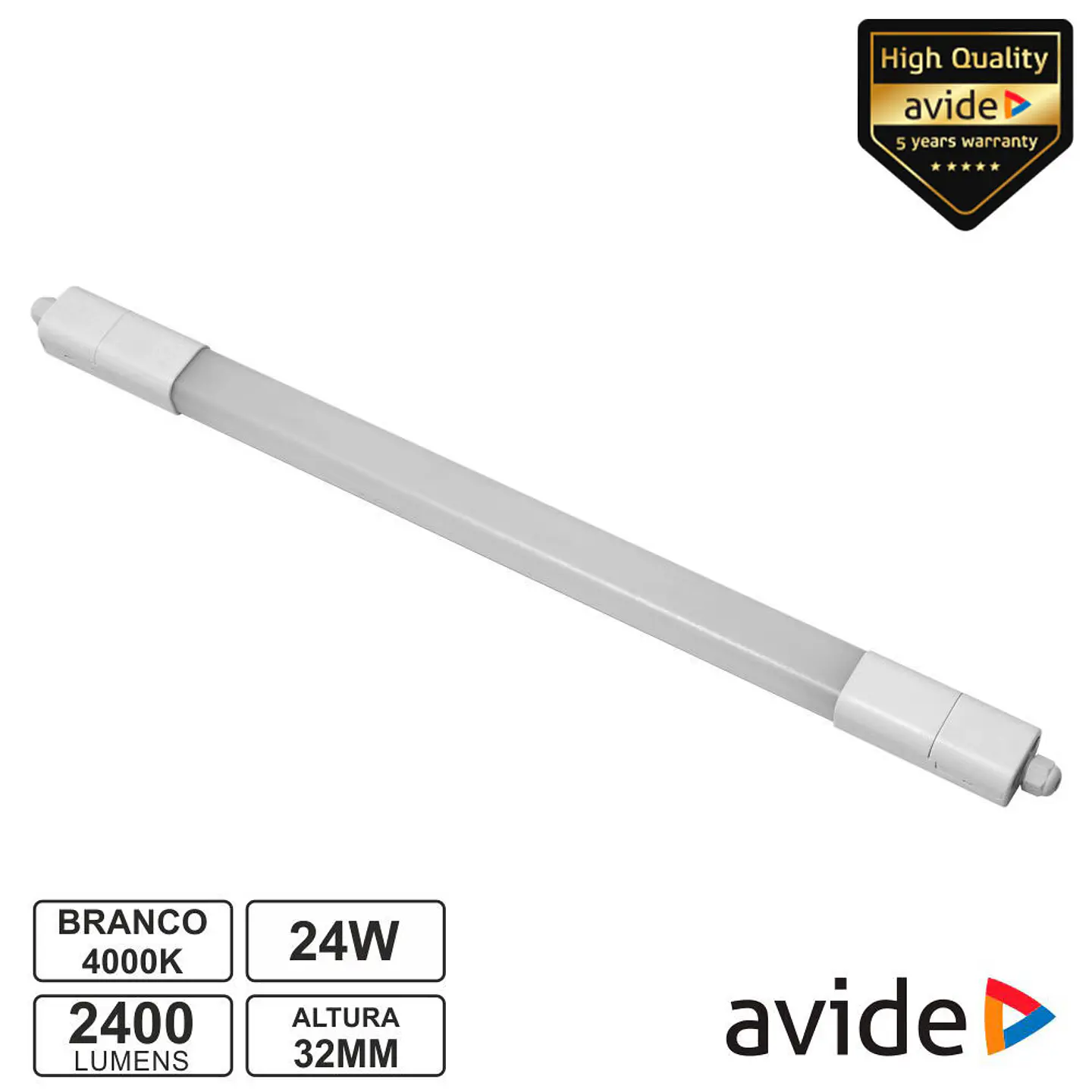 Armadura LED Batten 24W IP65 4000K 2400lm 1200mm AVIDE 1