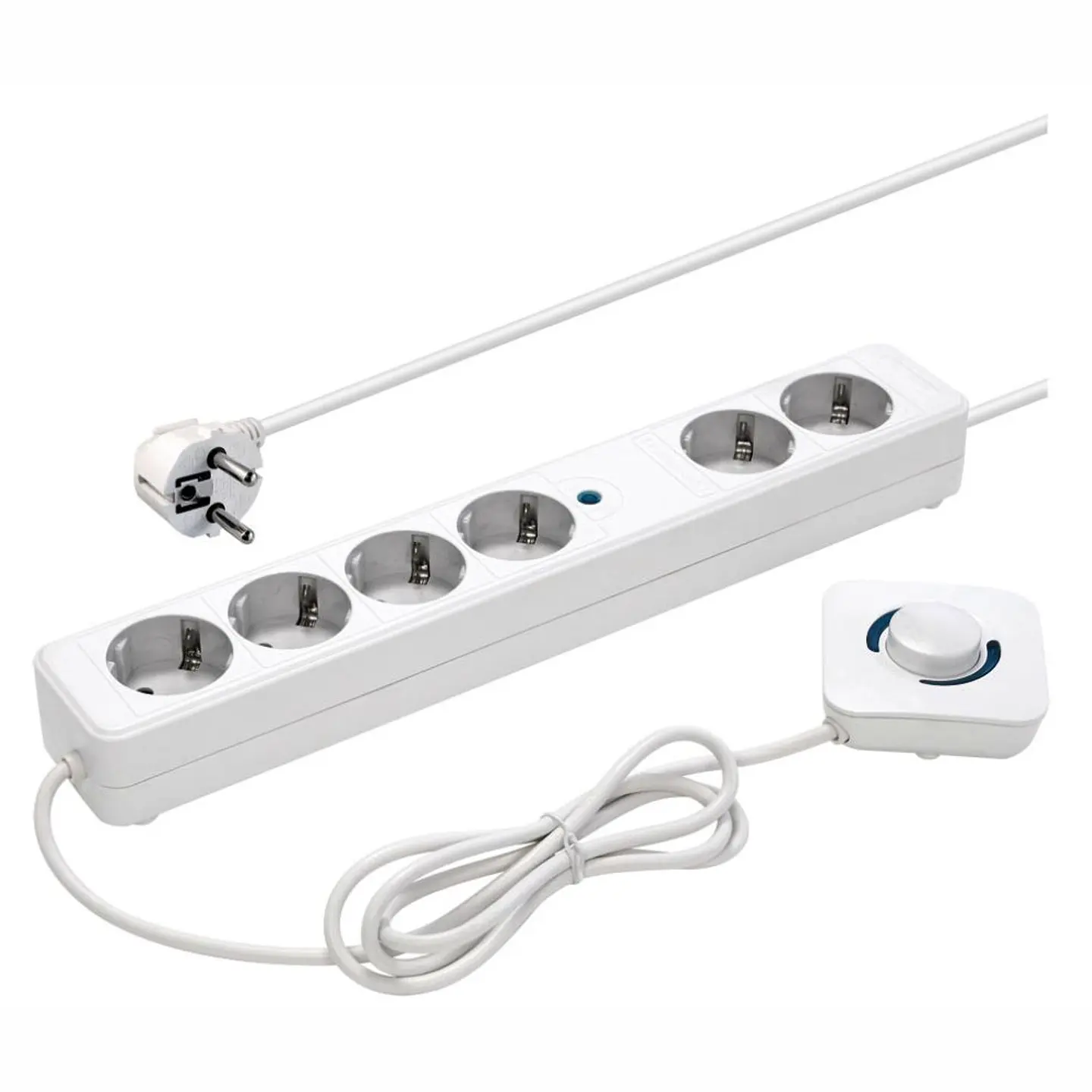 Extensão Elétrica 6x Schuko C/ Interruptor De Pé 1.5m 1