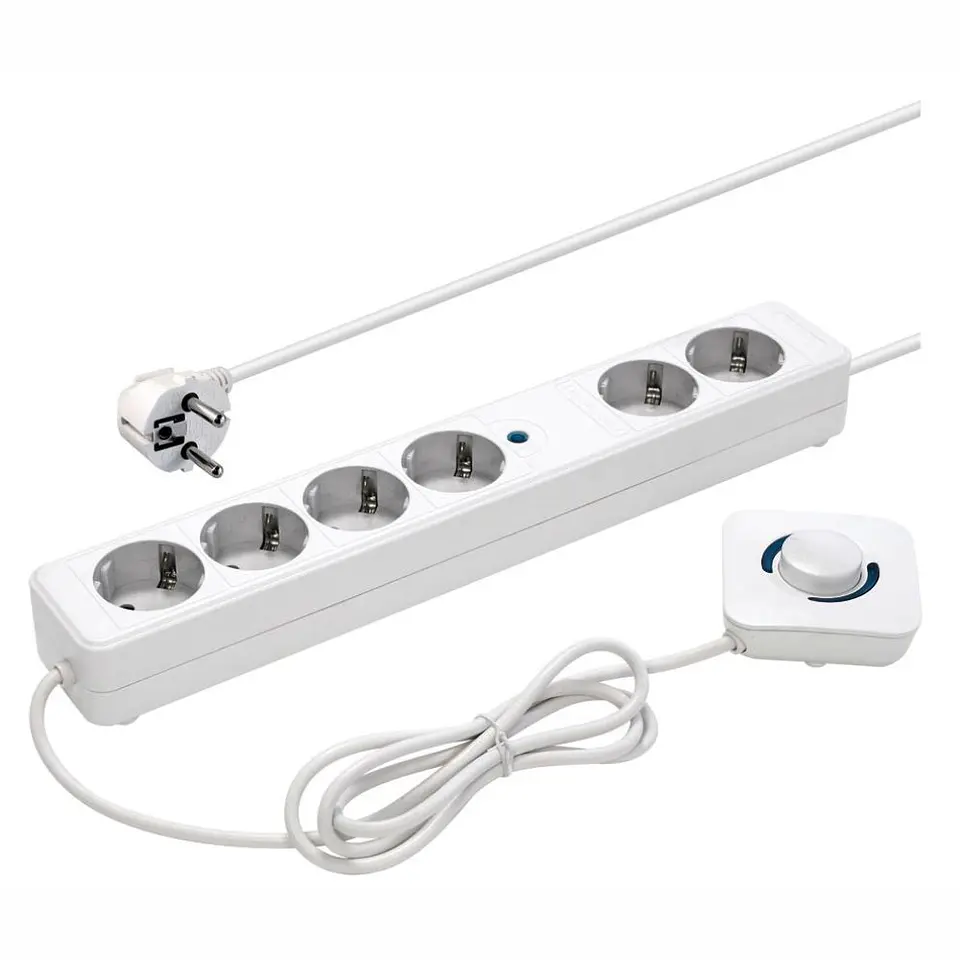 Extensão Elétrica 6x Schuko C/ Interruptor De Pé 1.5m 1