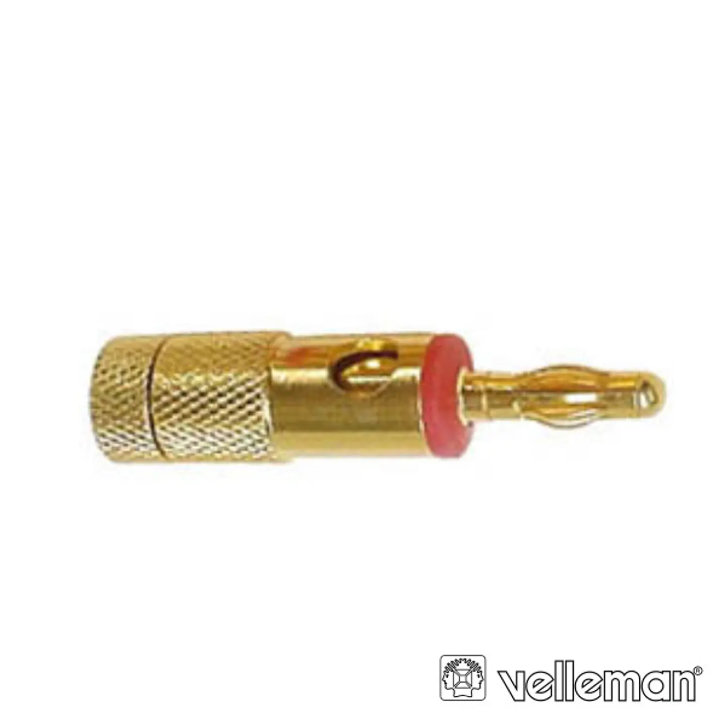 FICHA BANANA 4MM DOURADA VERMELHA 1
