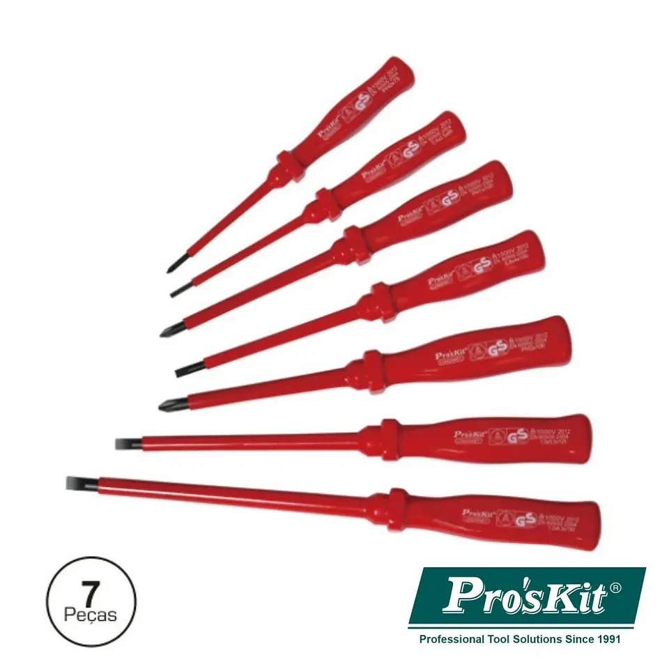 CONJUNTO DE 7 CHAVES ISOLADAS 1000V  PROSKIT 1