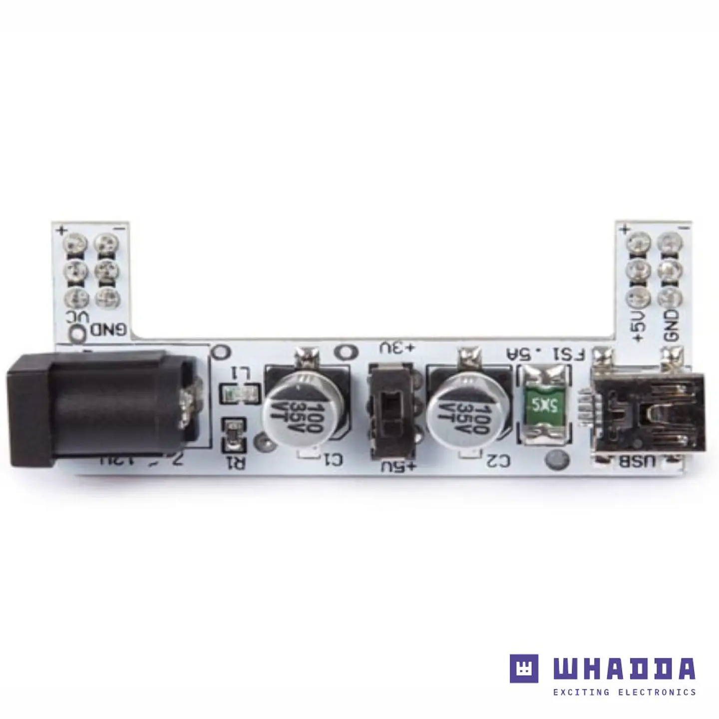 Módulo de Alimentação P/ Breadboards 3.3V/5V + USB 500mA 1