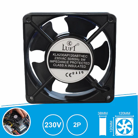 Ventoinha 230V 120x120x38mm 2 Pinos KLA230AP120ABTHEC LUFT