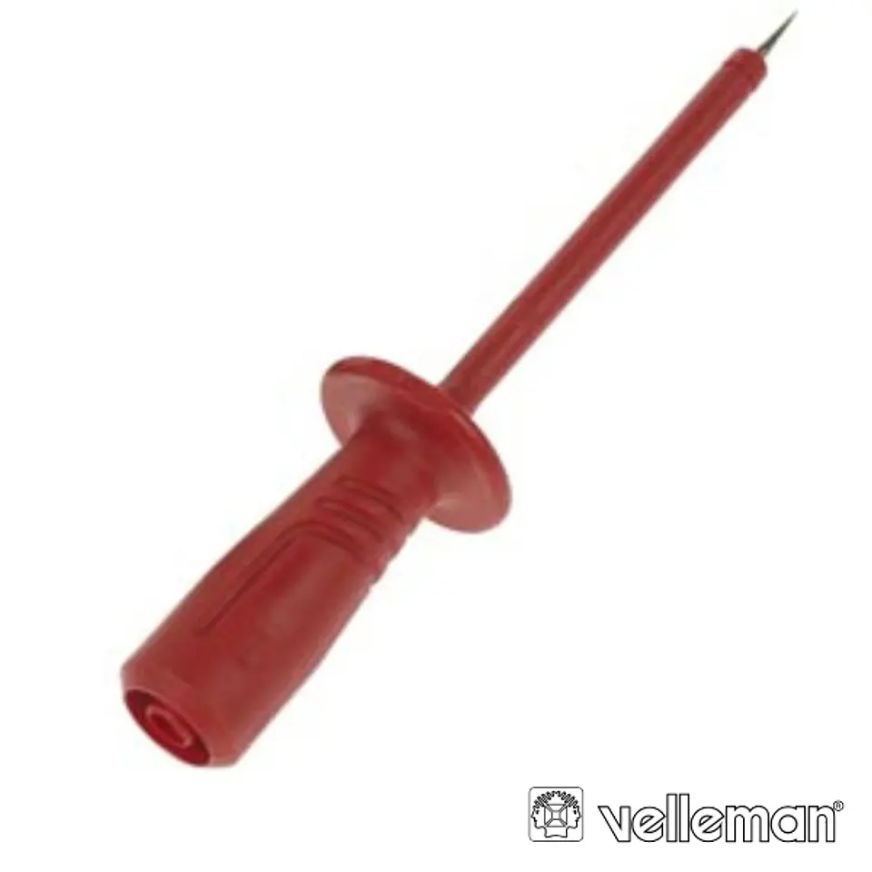 PONTA DE PROVA ISOLADA 4MM C/ PONTA FINA INOX VERMELHA 1
