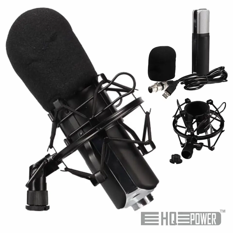 MICROFONE CONDENSADOR CARDIÓIDE C/ PROTEÇÃO HQ POWER 1