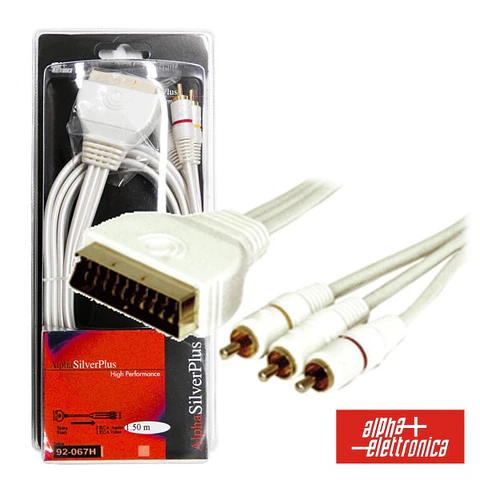 CABO SILVER PLUS SCART MACHO / 3RCA MACHO 3M BLISTER