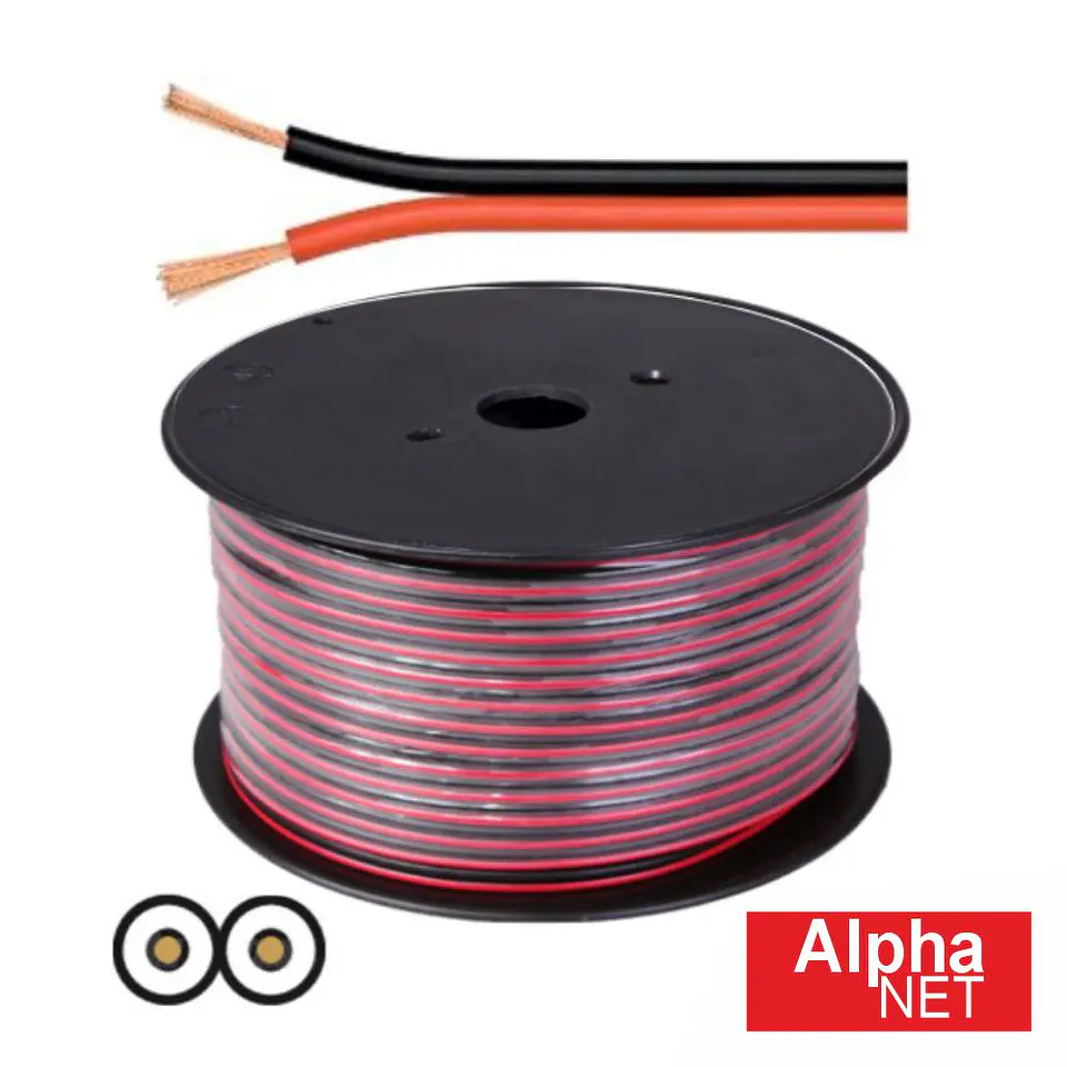 Cabo Coluna 2x0.75mm Cobre Puro Preto/Vermelho ALPHANET 1