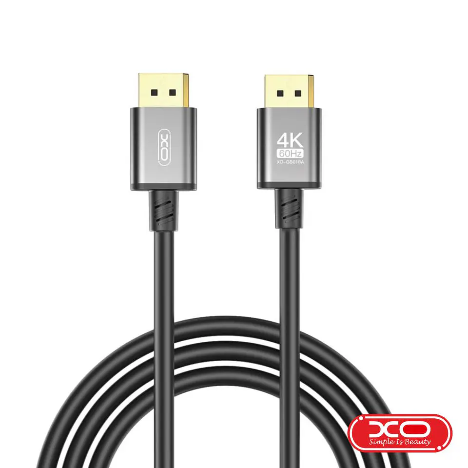 Cabo Displayport Macho / Displayport Macho 4K 5m Preto XO 1