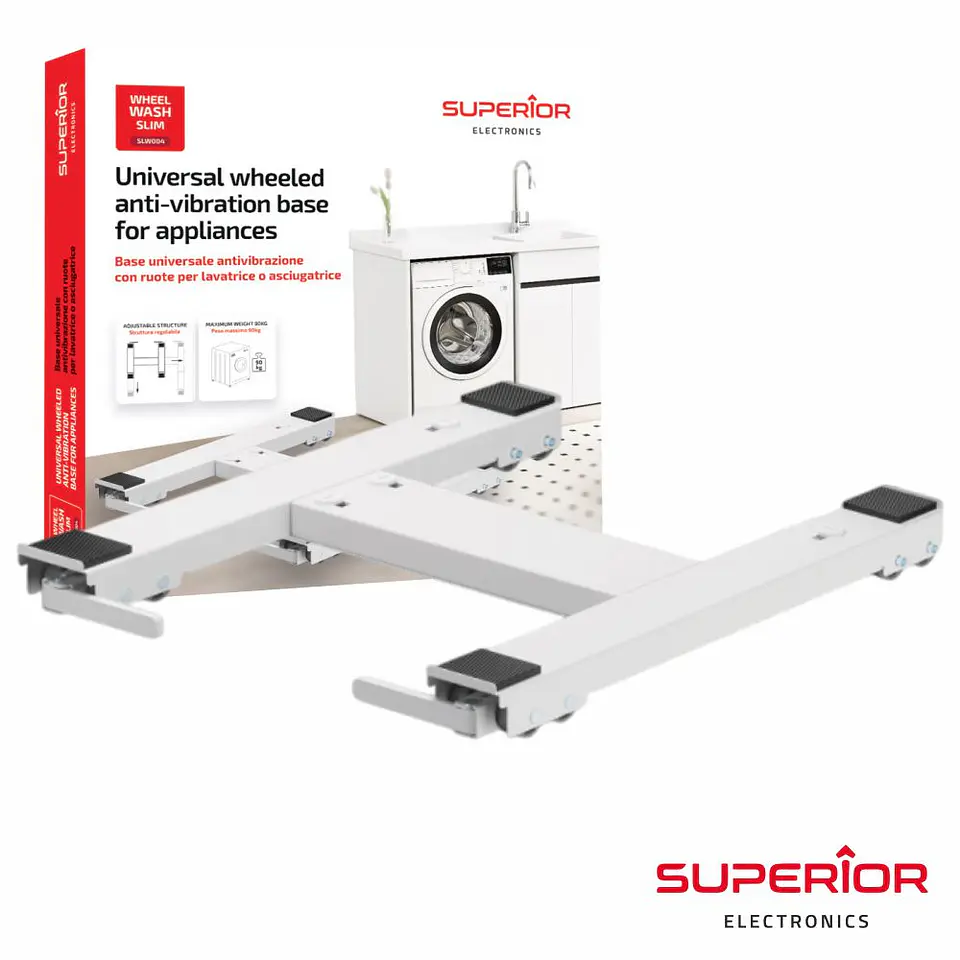 Suporte C/ Rodas P/ Máquina Lavar/Secar Roupa 90kg 37~62cm² 1