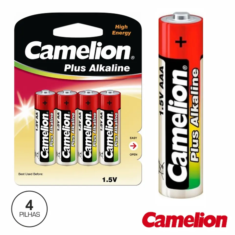 PILHA ALCALINA LR03/AAA 1.5V 4X BLISTER CAMELION 1