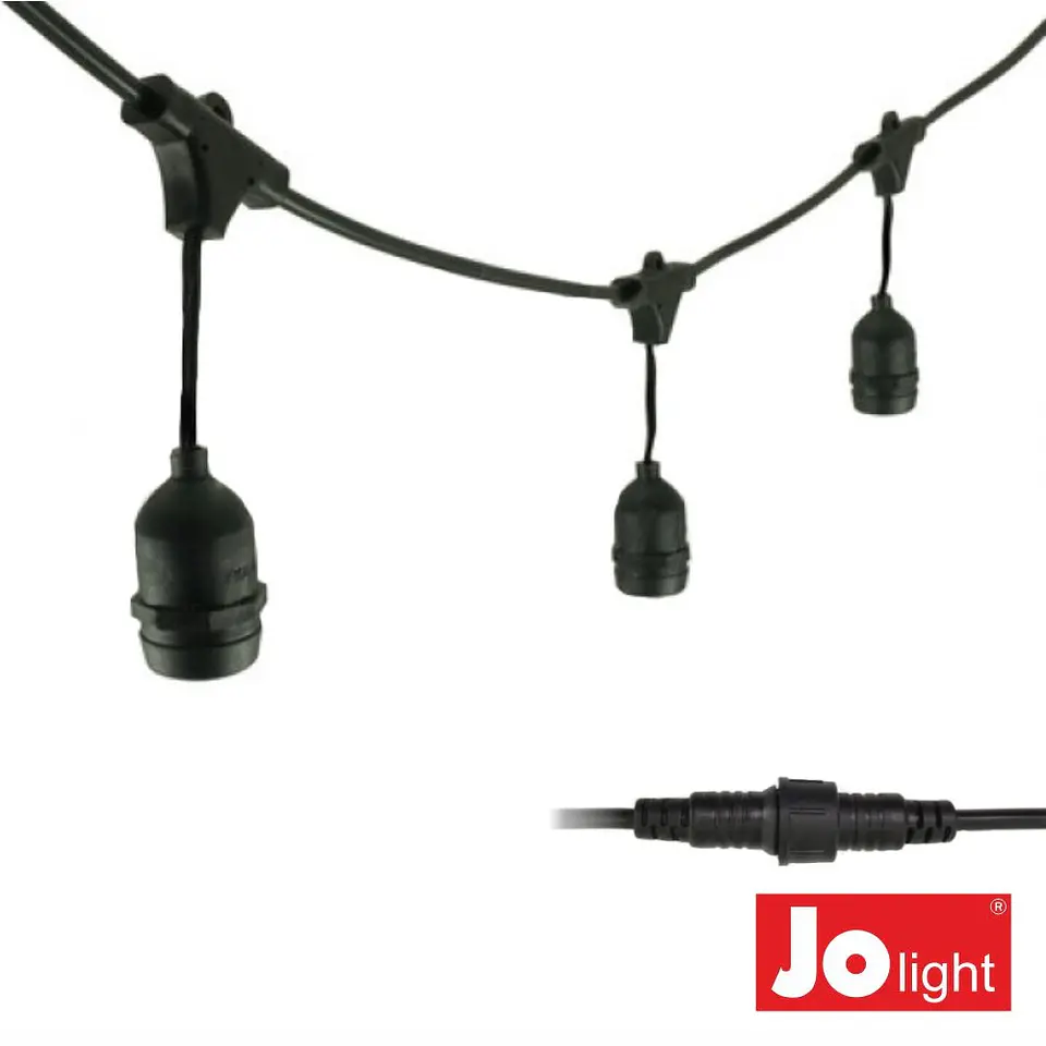 Corrente De Iluminação 10mt P/ Lâmpadas E27 IP44 JOLIGHT 1