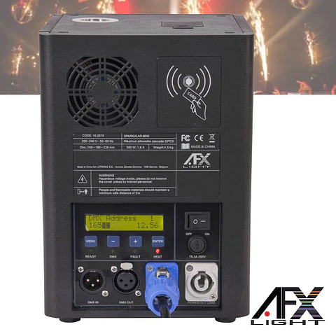 MÁQUINA DE FAÍSCAS P/ PALCO 380W DMX AFX