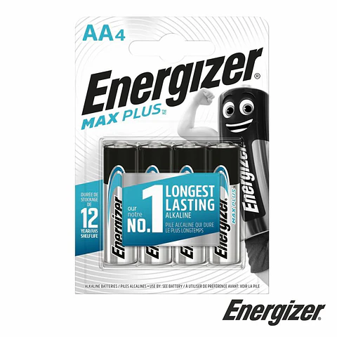 Pilha Alcalina AA 1.5V 4x Max Plus ENERGIZER