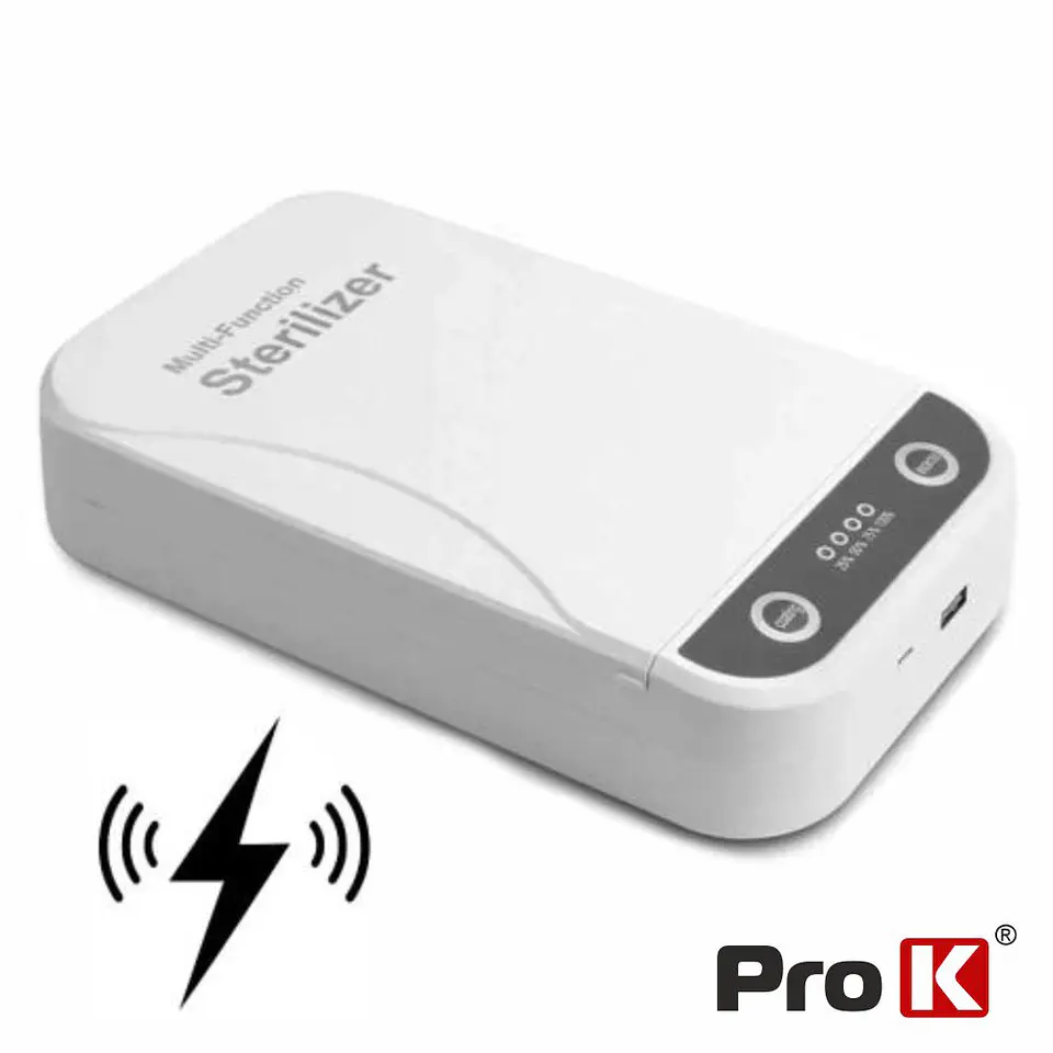 Esterilizador de Objetos UV C/ Carregador Indução QI PROK 1
