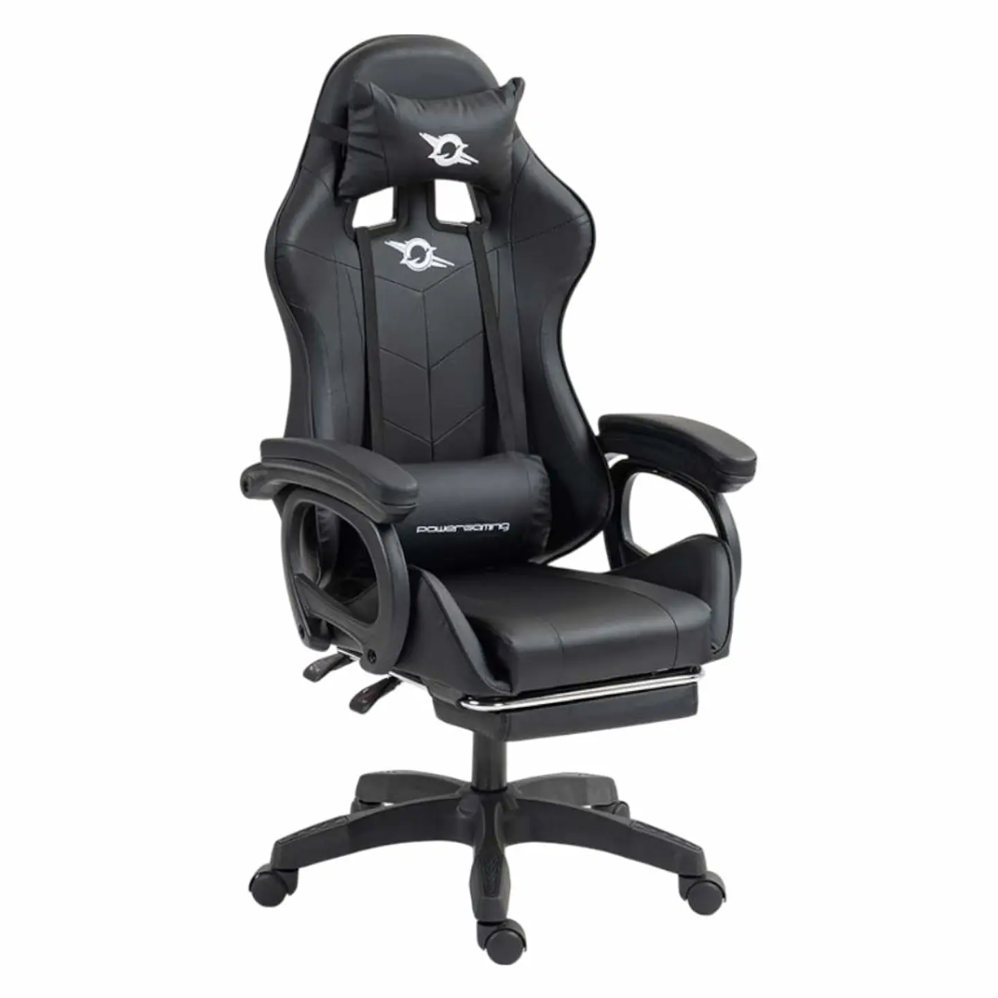 Cadeira Gaming c/ Apoio p/ Pés Preto 1