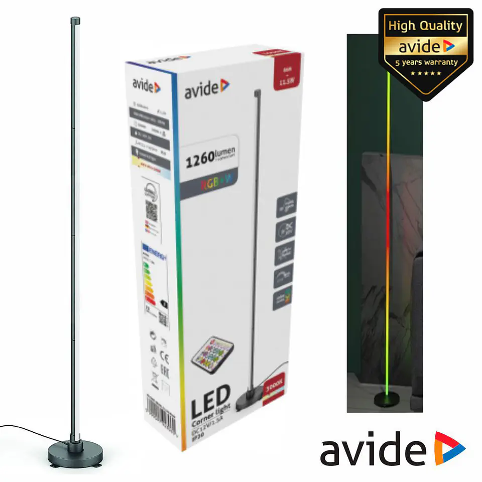 Tubo LED RGBW 1.5m 11.5W C/ Sensor Som IP20 AVIDE 1