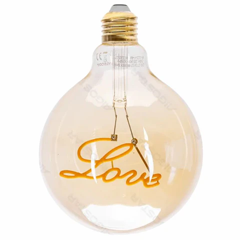 Lâmpada LED E27 Globo Filamento "Love "4W 230V 1800K 250lm
