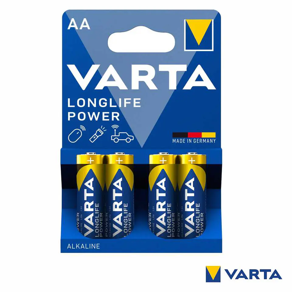 Pilha Alcalina AA 1.5V 4x Longlife Power VARTA 1