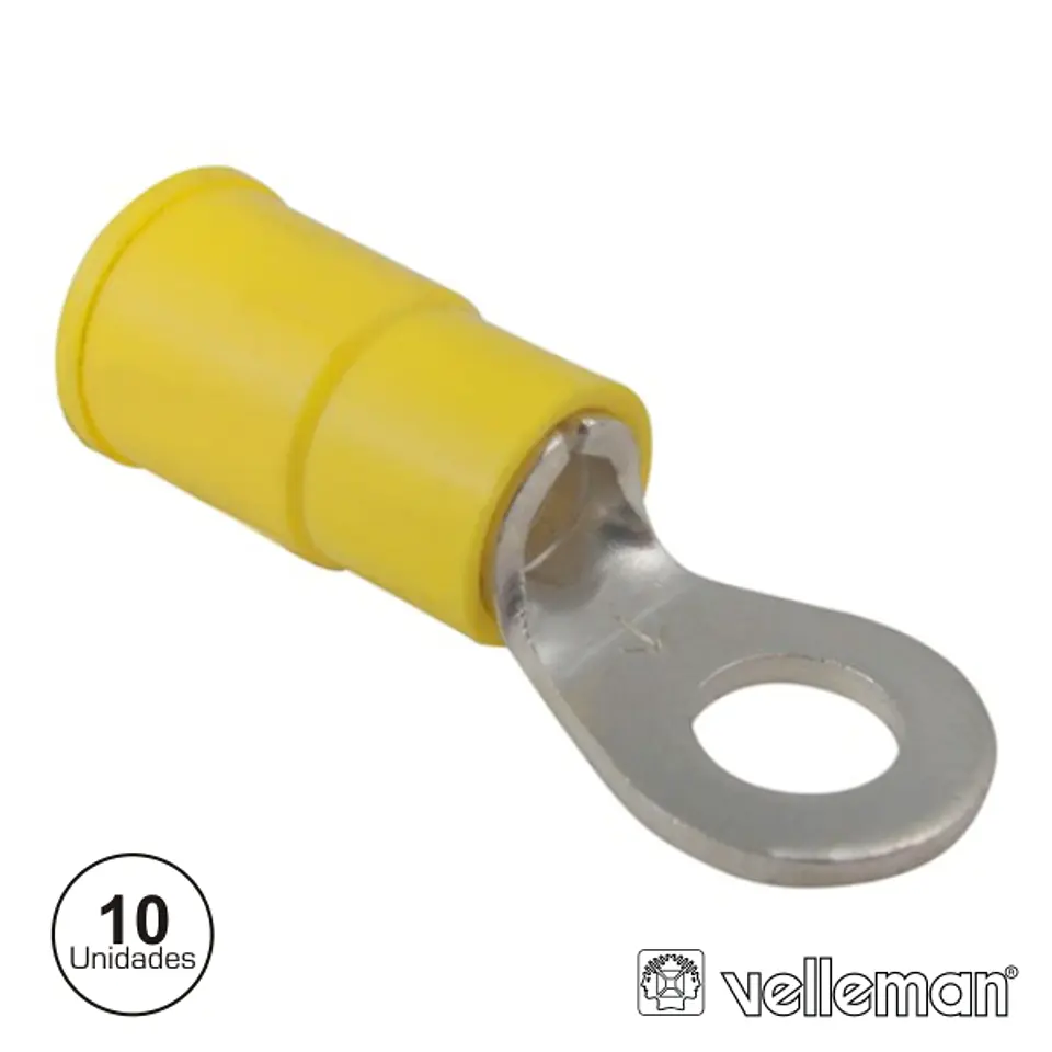 TERMINAL REDONDO ISOLADO 4.3MM 10X AMARELO VELLEMAN 1