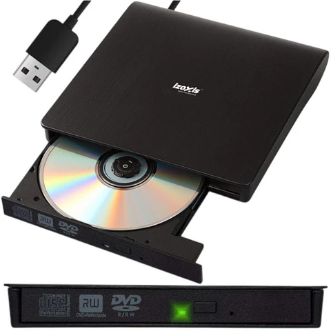 Leitor Cd/Cd-RW/Dvd Externo USB 3.0 Preto