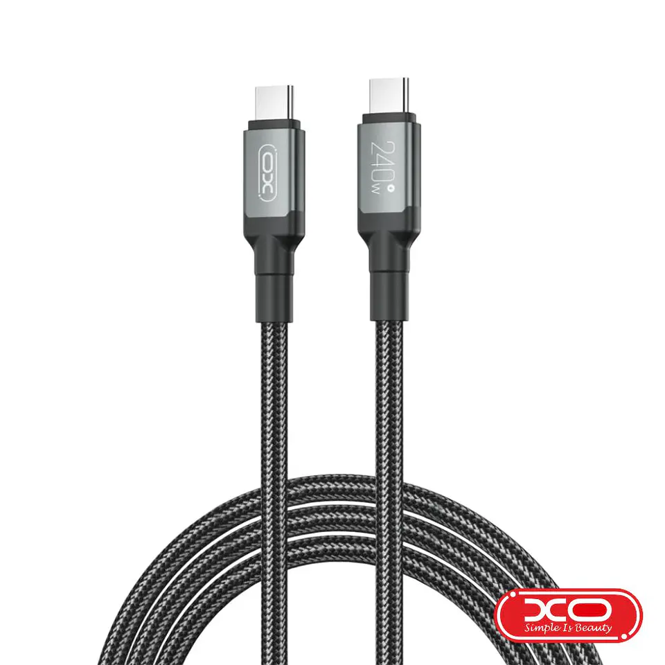 Cabo USB-C Macho / USB-C Macho PD 240W 2m Preto XO 1
