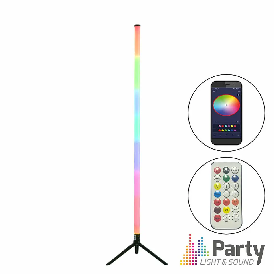 Tubo LED RGB 1.1m Bluetooth C/ Suporte Preto PARTY 1