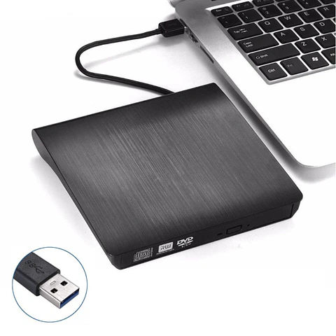 Leitor Cd/Cd-RW/Dvd Externo Slim USB 3.0 Preto