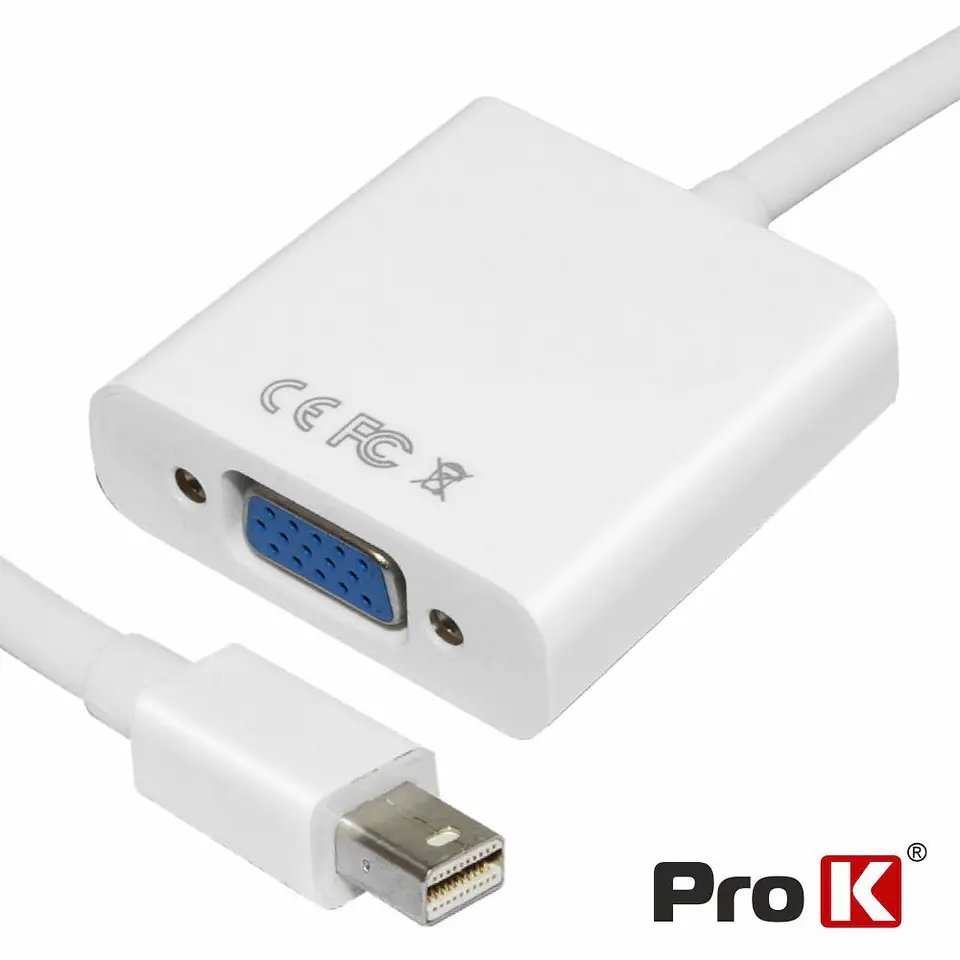 ADAPTADOR MINI DISPLAYPORT MACHO / VGA FÊMEA PROK 1