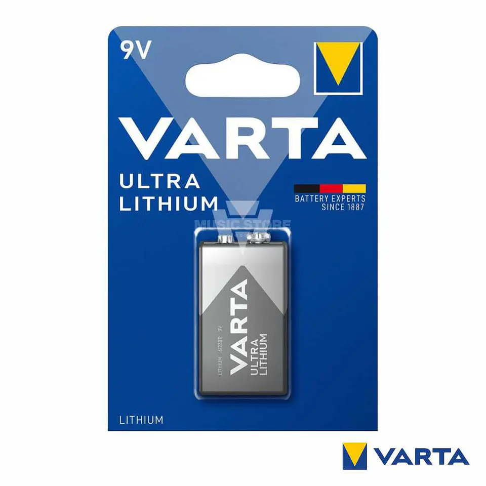 Pilha Lítio 9V/6LR61 6122 Ultra VARTA 1