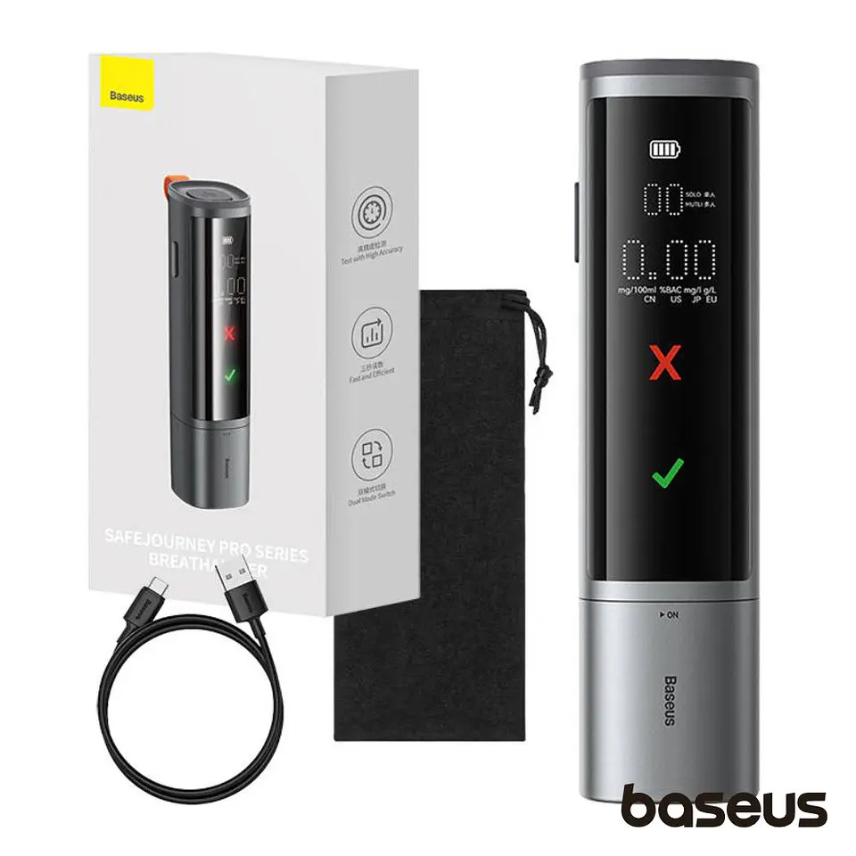 Bafómetro Eletrónico C/ LCD SafeJourney Pro BASEUS 1