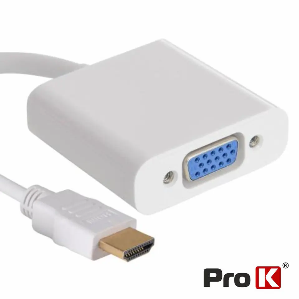 ADAPTADOR HDMI -> VGA BRANCO PROK 1