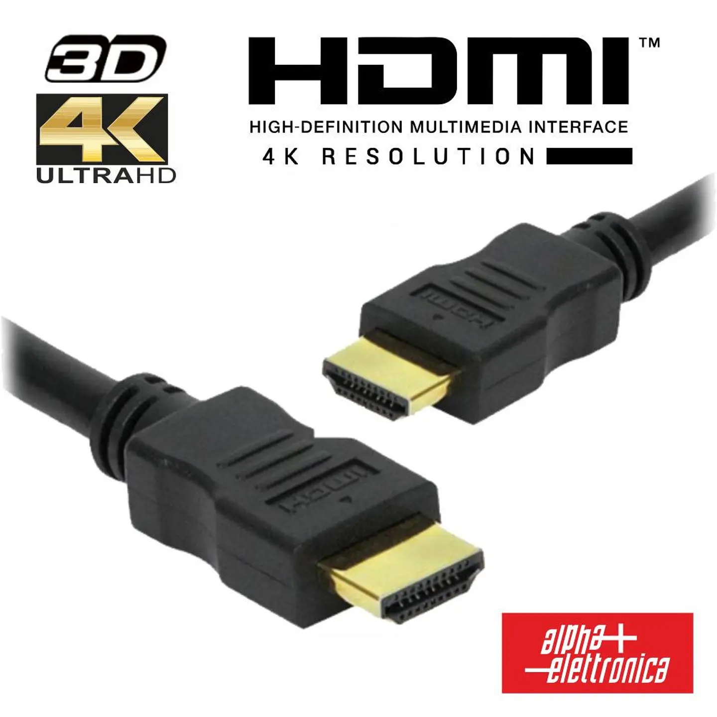 Cabo HDMI Dourado Macho / Macho 4K Preto 1m ALPHA 1