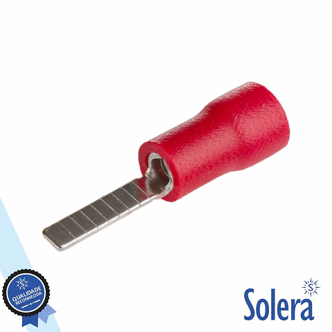 Terminal Ponta Isolado 10mm 50X Vermelho SOLERA