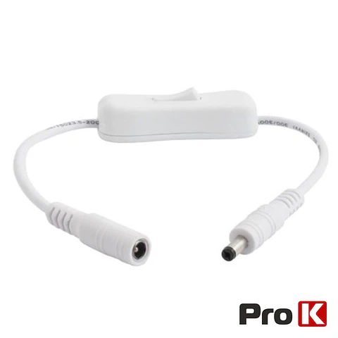 Interruptor De Passagem Bipolar C/ Ficha DC 5.5x2.1mm PROK