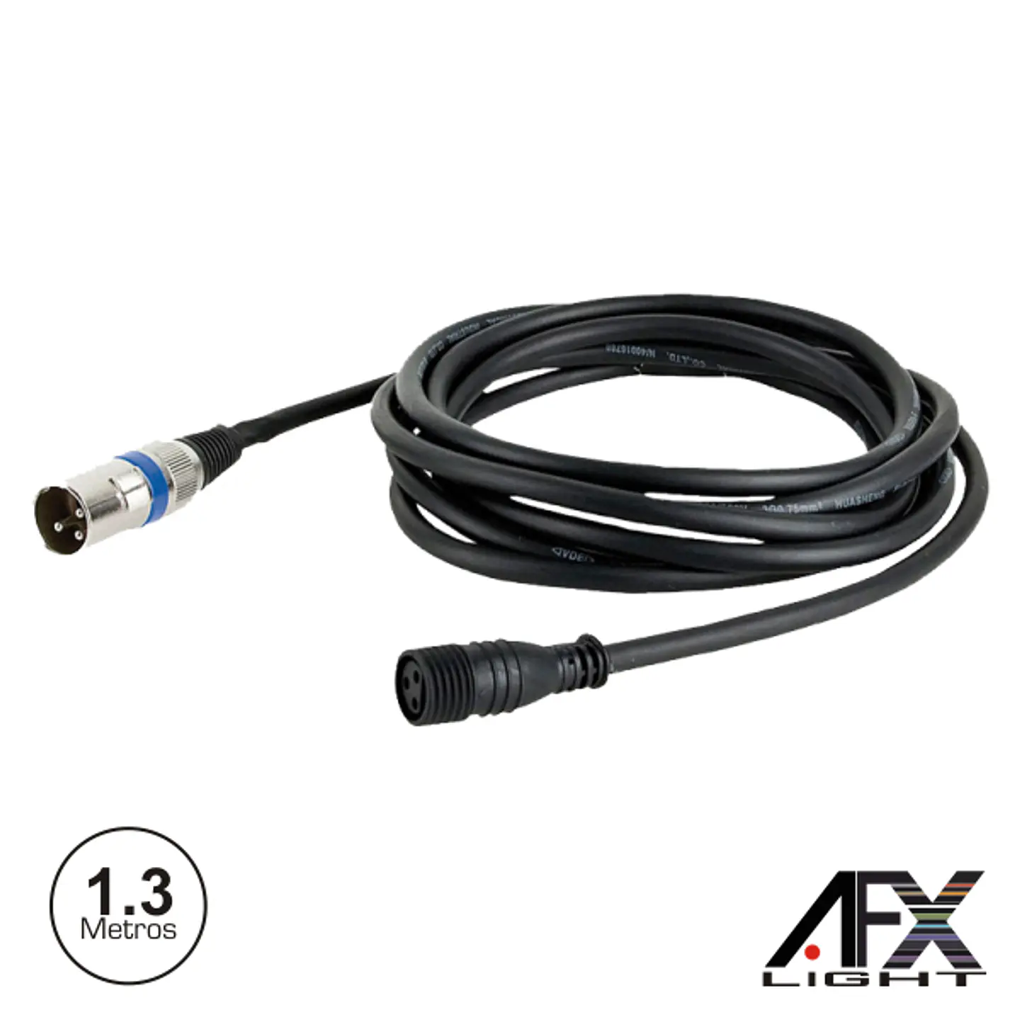 CABO DMX XLR 3P MACHO / XLR 3P FÊMEA 1M IP65 AFXLIGHT 1