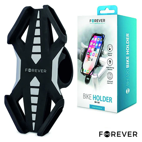 SUPORTE TELEMÓVEL 4"A 6" P/ MOTOS E BICICLETAS CINZA FOREVER
