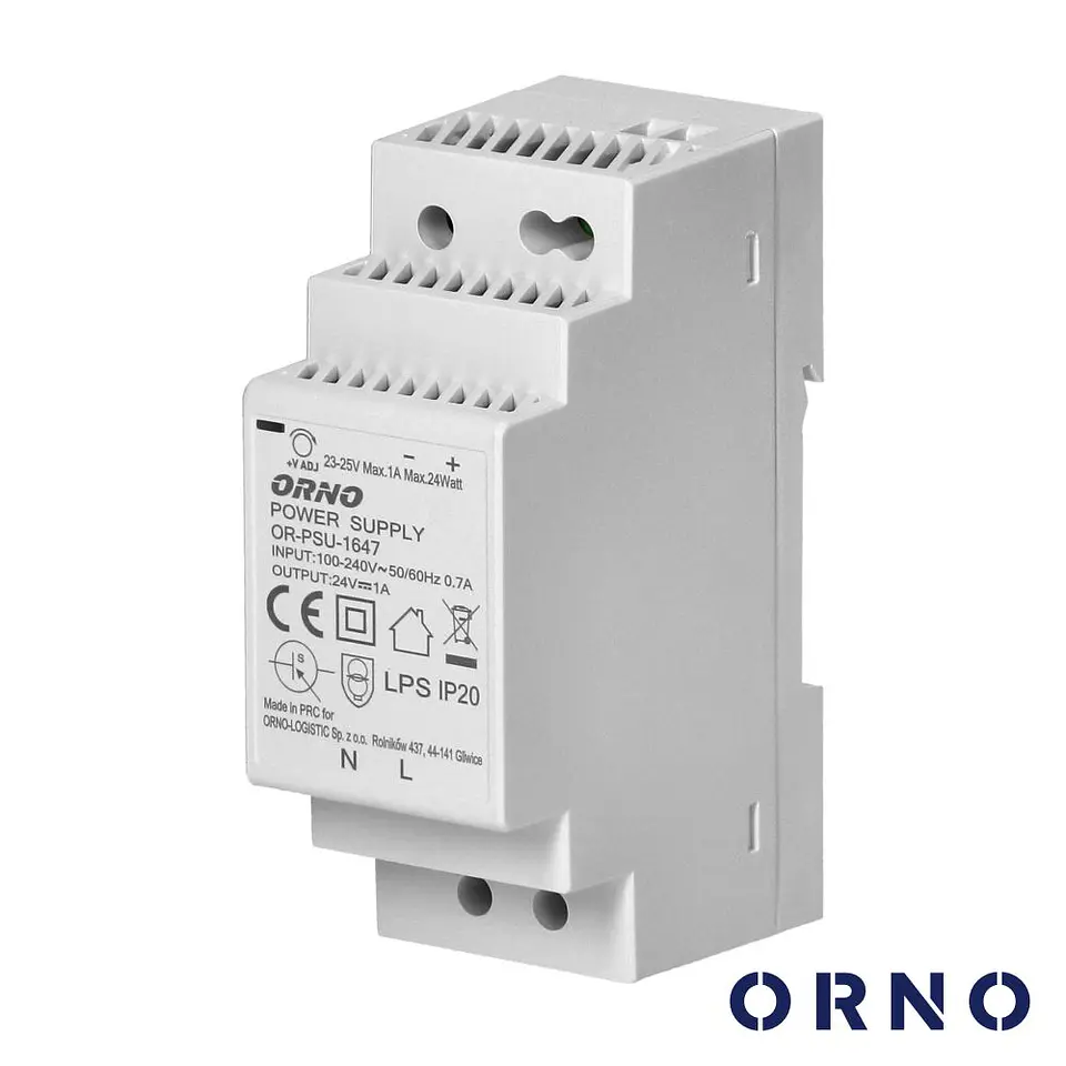 Fonte De Alimentação 24VDC 1A 24W DIN ORNO 1