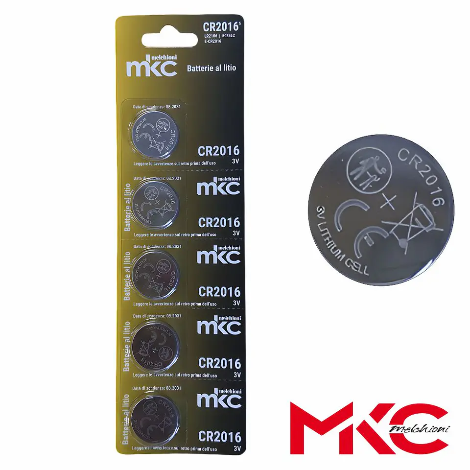 Pilha Lítio Botão CR2016 3V 5x Blister MKC 1