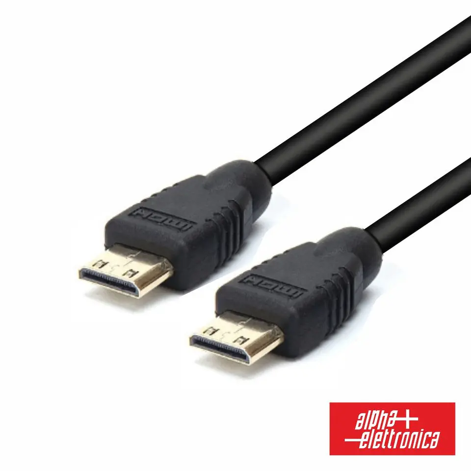 Cabo Mini HDMI Dourado Macho / Mini HDMI Macho Preto 2.5m 1