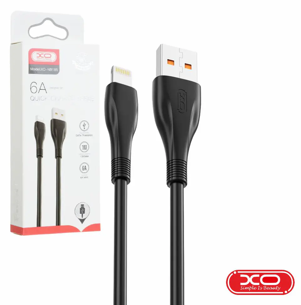 Cabo USB-A Macho / Lightning Macho 1m Preto XO 1