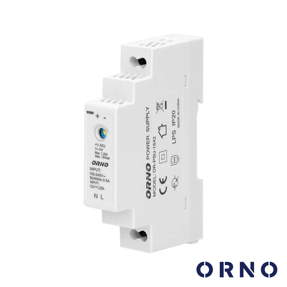 Fonte De Alimentação 12VDC 1.25A 15W DIN ORNO 1