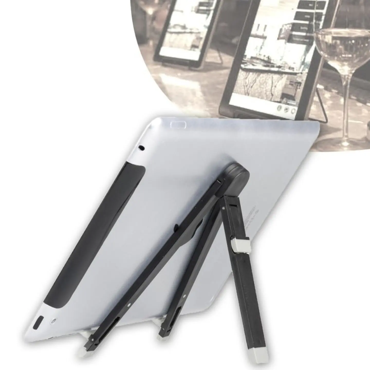 SUPORTE P/ TABLETS E iPAD TIPO MOLDURA AJUSTÁVEL 1