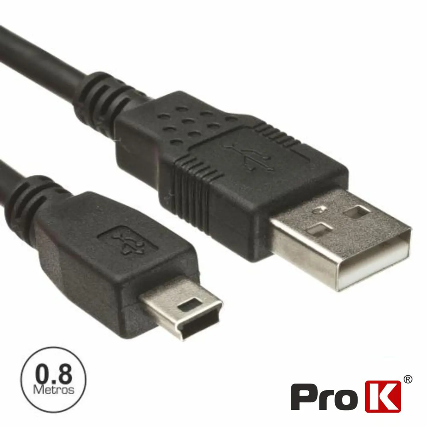 CABO USB-A 2.0 MACHO / MINI USB-B MACHO 0.8M PROK 1