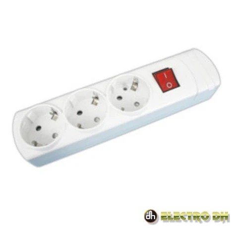 TOMADA ELÉTRICA C/ 3 SAÍDAS SCHUKO C/INTERRUPTOR EDH