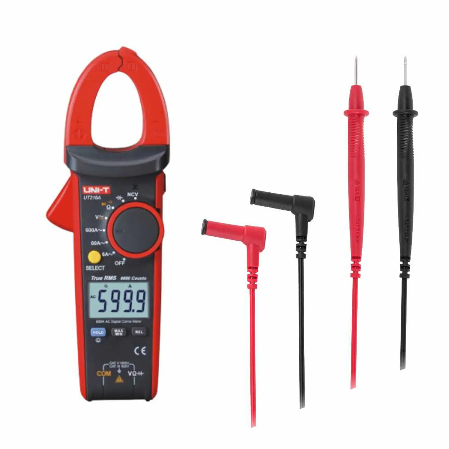 Pinça Amperimétrica Digital 750A 1000V 60MOhm TRUE RMS UNI-T 1