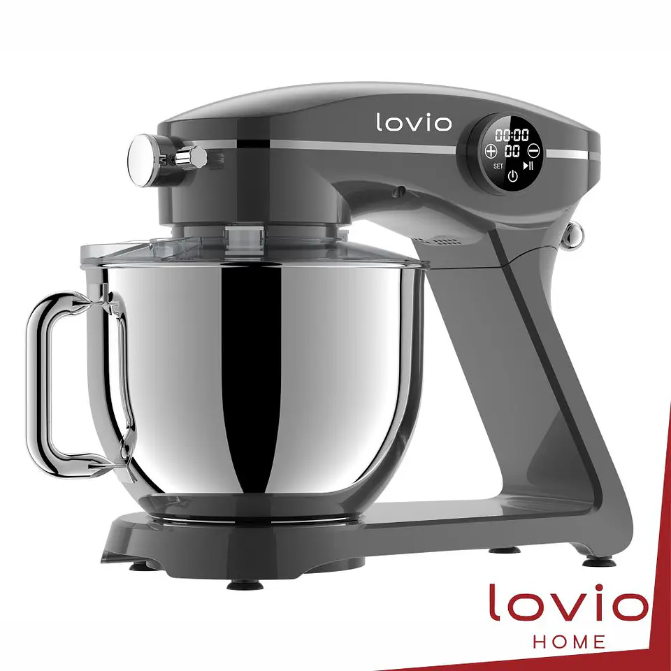 Robô de Cozinha 1800W C/ Taça Inox 6.5L Cinzento LOVIO 1