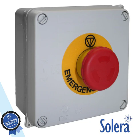 CAIXA PASSAGEM C/ PULSADOR EMERGÊNCIA 230V IK07 IP65 SOLERA