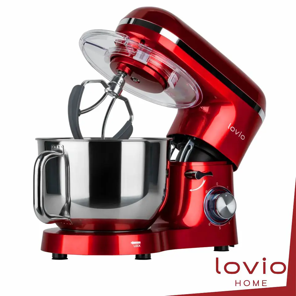 Robô de Cozinha 1900W C/ Taça Inox 6.2L Vermelho LOVIO 1