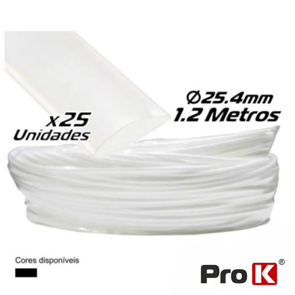 TUBO MANGA TERMORETRÁCTIL 25.4MM 1.2M 25X TRANPARENTE PROK 1