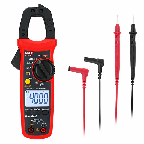 Pinça Amperimétrica Digital 400A 600V 40MOhm NCV T-RMS UNI-T